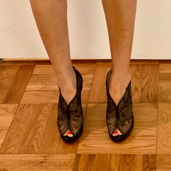 LOUBOUTIN PYTHON "JANET" LACE 120 WEDGES, EU 36 - Picture 7 of 8